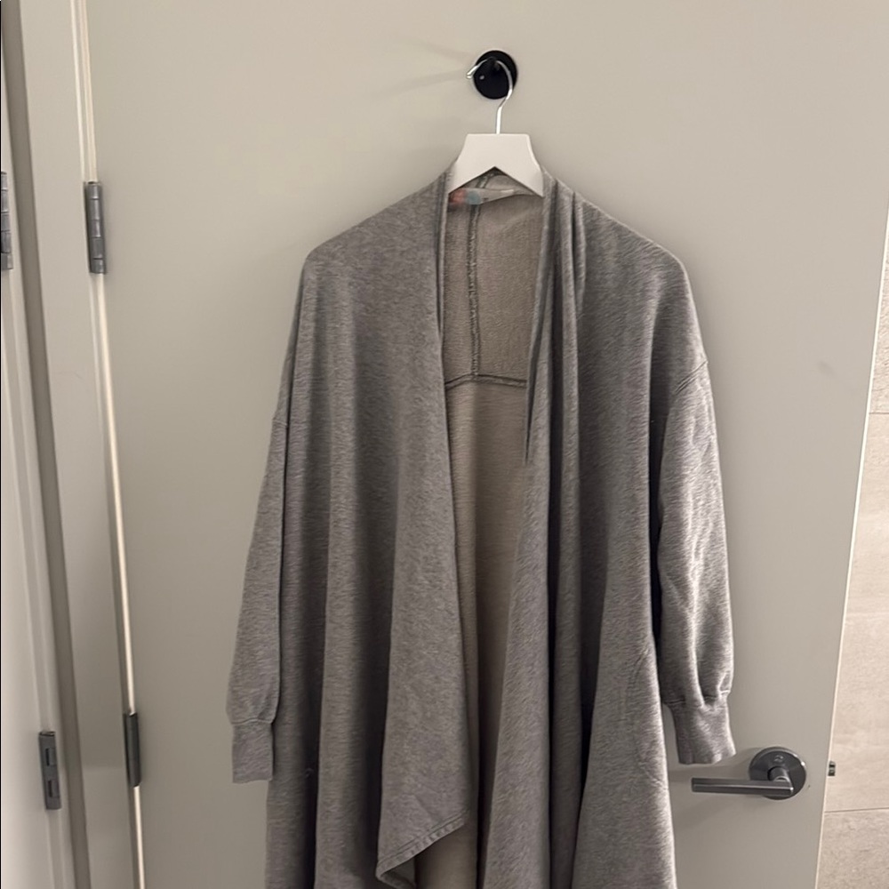 Free People Gray Open Front Cardigan